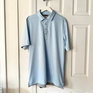 Zero Restriction Light Blue Performance Collared Polo Custom Sleeve Large Men